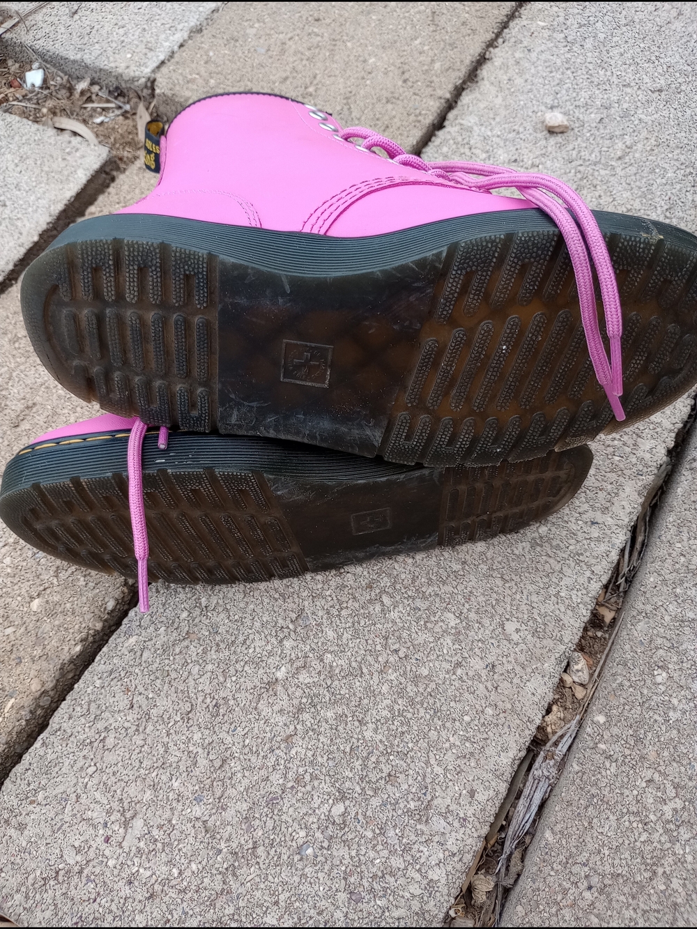 Dr. Martens Pink Lace-Up Combat Boots - Picture 6 of 10